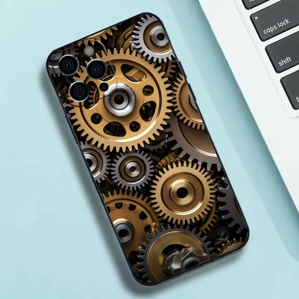 Chromatic Gear pattern Phone Case Silicone Soft For IPhone 17 16 15 14 13 12 11 X XR Plus Pro Max Plus