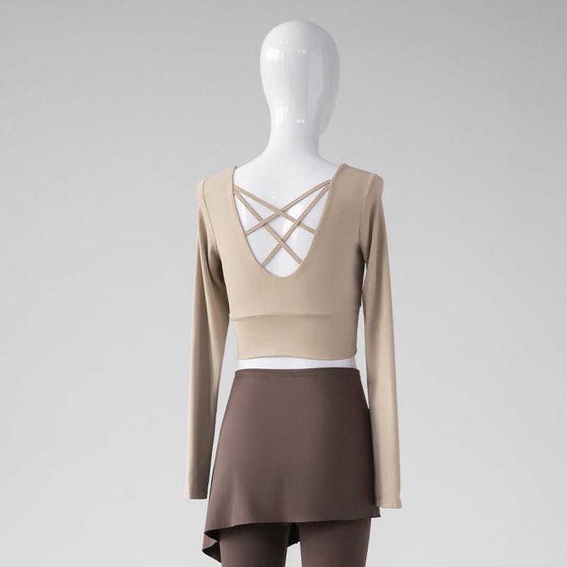 Women s 2025 Autumn/Winter Yoga Top Long Sleeve for Running, Pilates, and Training. S