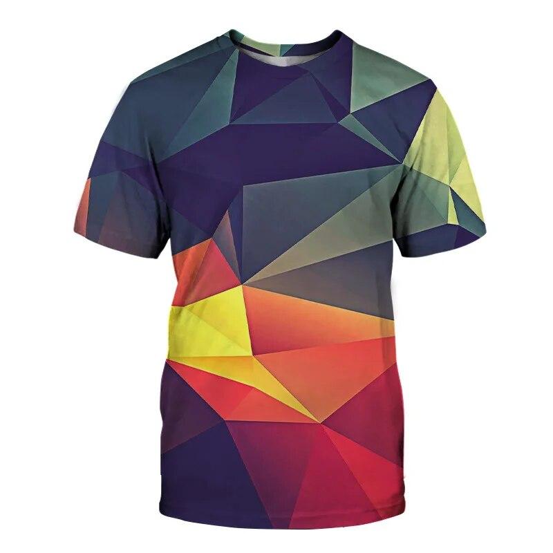 Fashion Hot Summer 3D Geometric Creativity Pattern T Shirt for Men and Women Casual Handsome Print Shirt Trend Harajuku Hip Hop Plus Size Tops