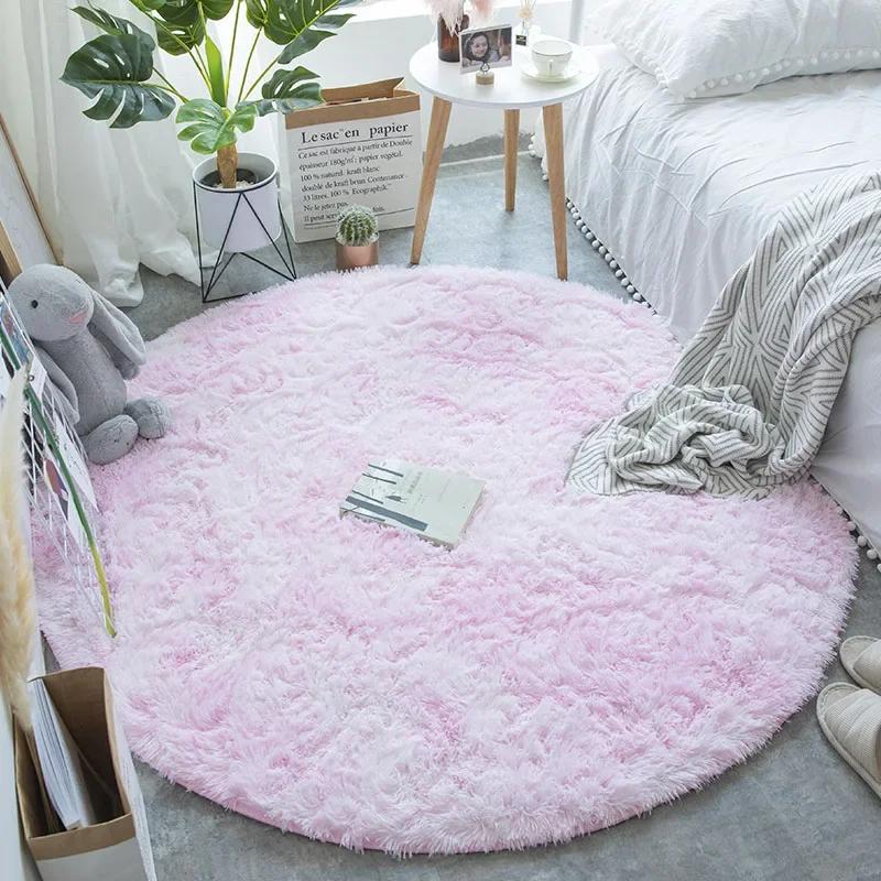 Super Soft Plush Round Rug Mat Fluffy White Carpets for Living Room Home Decor Bedroom Kid Room Decoration Salon Thick Pile Rug
