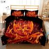 Flame Skull Basketball 3D Printed Quilt Cover Pillowcase Bedding Set Three-piece Soft and Comfortable Duvet Cover