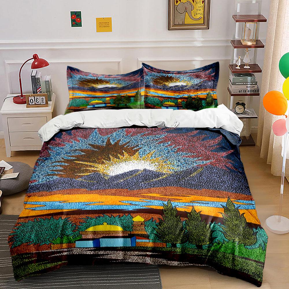 

Sunrise with trees illustration. Bedding sets Duvet cover sets Duvet covers Pillowcases(1 * Duvet Cover 2 * Pillowcases, without duvet insert) 135x200cm