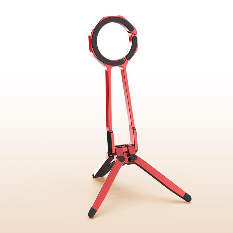 

2025 Новый Магнитный Держатель для Мобильного Телефона с Пружинной Защелкой Настольный Вращающийся на 360° Портативный Треугольный Стенд для Прямой Трансляции Мобильного Телефона красный