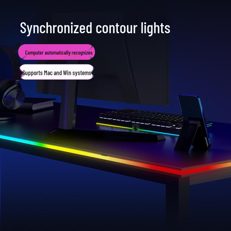 

Seven-Color Ambient Sync Light Strip: Sound-Responsive, Color-Changing LED for Gaming Desk & Monitor Decor
