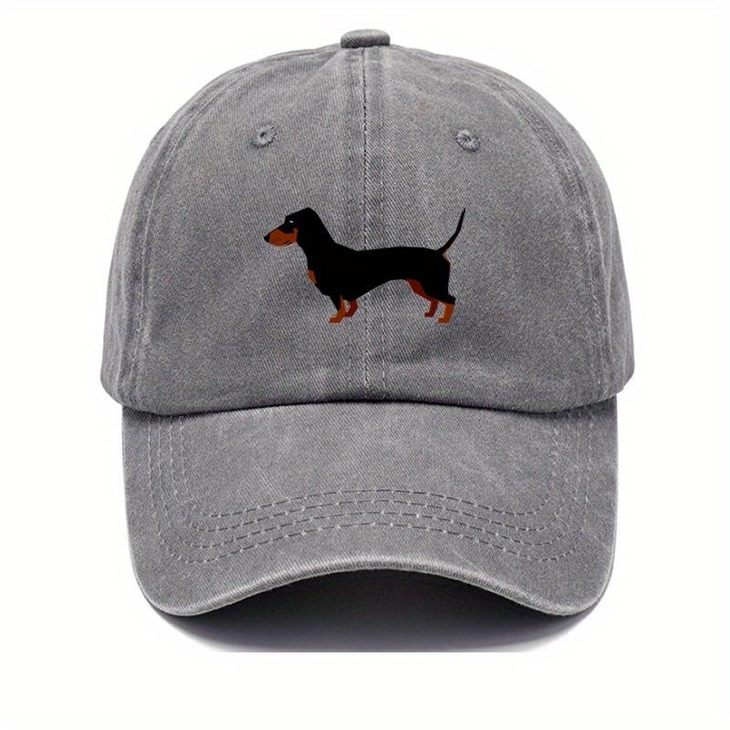 Retro Dachshund Baseball Cap for Both Men and Women, Adjustable and Cute Cartoon Design Suitable for Sports and Casual Wear