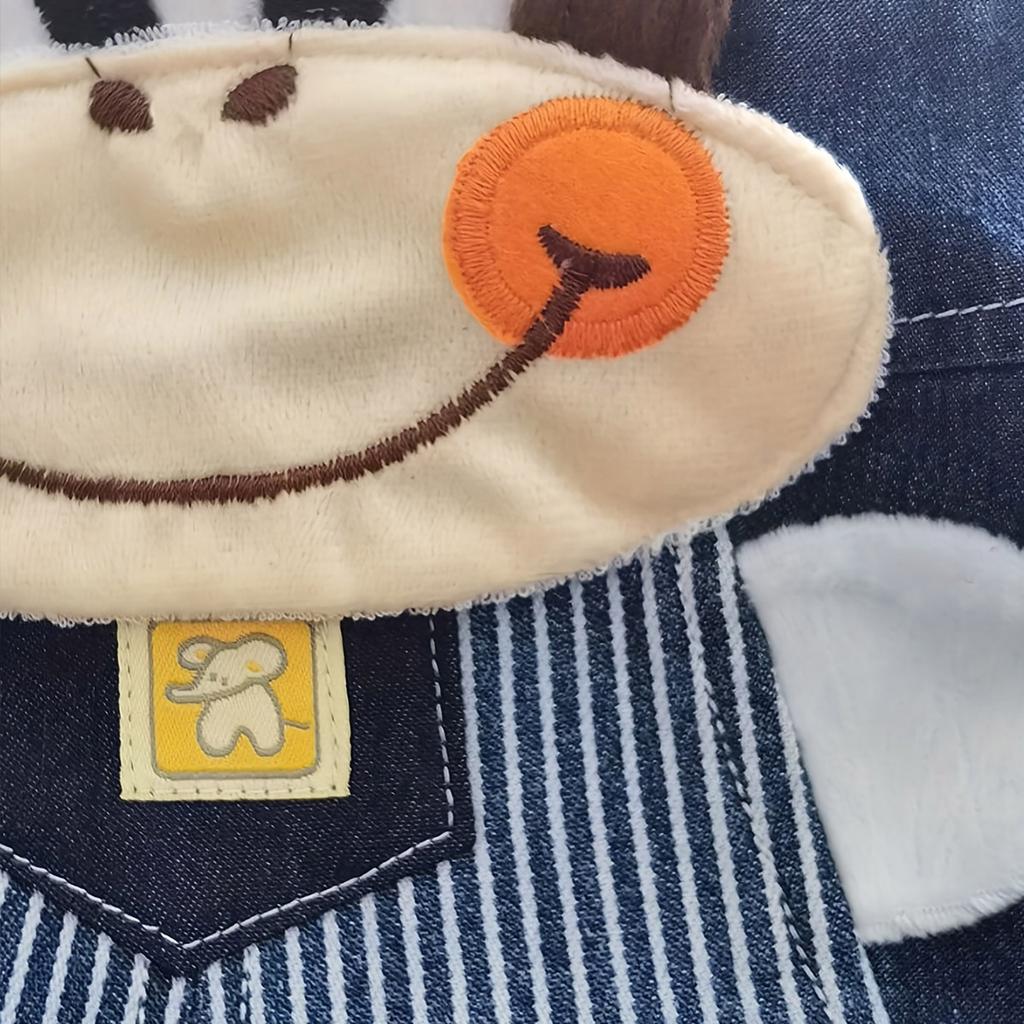 Bebek Erkek 9 Aydan 3 Yaşına Kadar Hayvan Baskılı Sevimli Maymun Kovboy Askılı Şort Kot Tulum