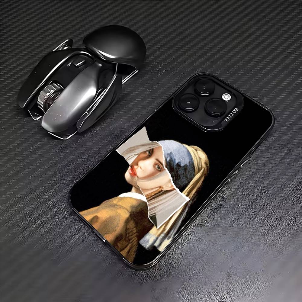 B-Billie Eilish Singer Phone Case For iPhone 17,16,15,14,13,12,11 Plus,Pro Max,Colored Silver Phone Case