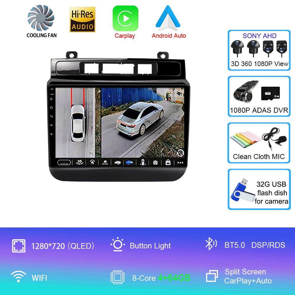 Car Radio For Volkswagen VW Touareg 2011-2018 Touch Screen Wireless Carplay Android 14 Auto Car Stereo Multimedia Player