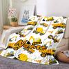Custom Name excavator Theme Printed Blanket - Perfect for Couch, Bed, Travel & Outdoor Use | Machine Washable, Cozy & Durable.