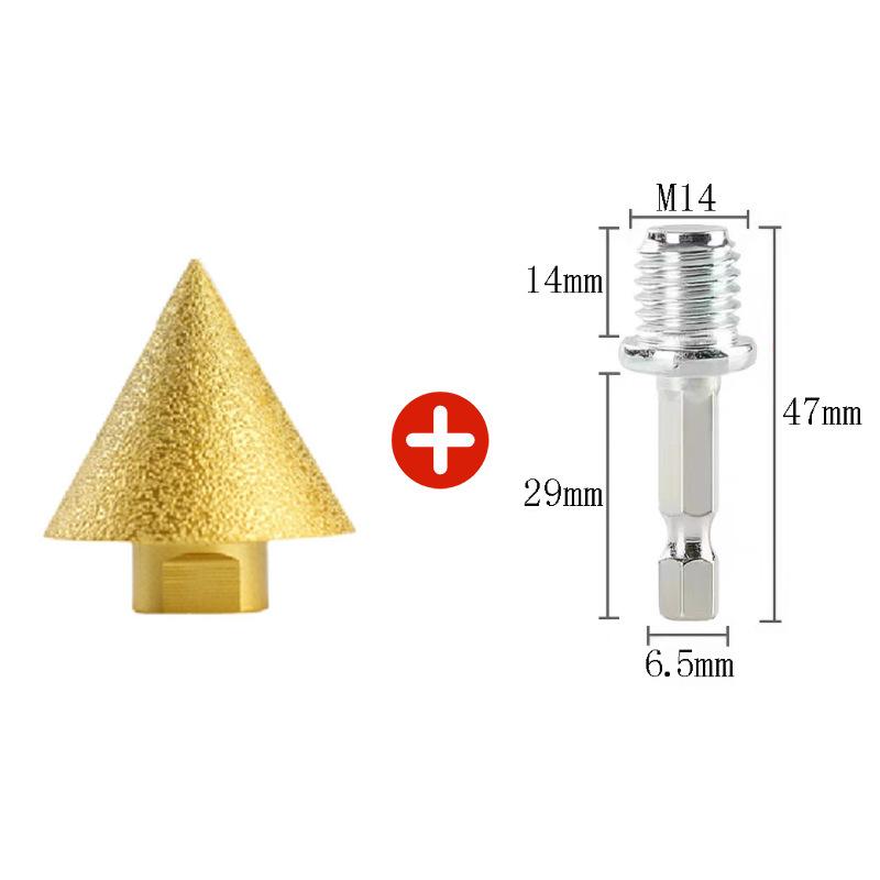 M14 Thread Diamond Beveling Chamfer Bit 38/50mm Cone Punching Expanding Drill Bit Grinding Wheel Ceramic Tile Chamferer