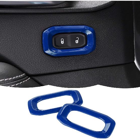

RT-TCZ Carbon Fiber Interior Door Lock Switch Cover Trim Frame Decoration Interior Accessories Compatible with Jeep Wrangler JL JLU & Gladiator JT синий