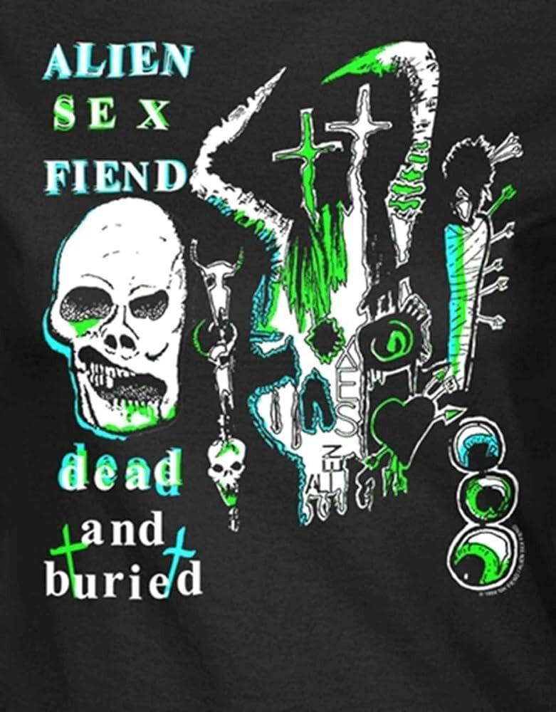 Alien Sex Fiend T Shirt Dead And Buried Black 100% Cotton Unisex T-Shirt XXL