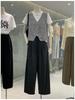 Plus Size Women's High Waist Wide Leg Pants - Spring Loose Fit with Elastic Lace-up Waist