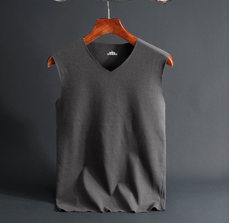 Double-Sided Soft Seamless Men's Warm Vest - Thick Brushed Base Shirt for Autumn and Winter