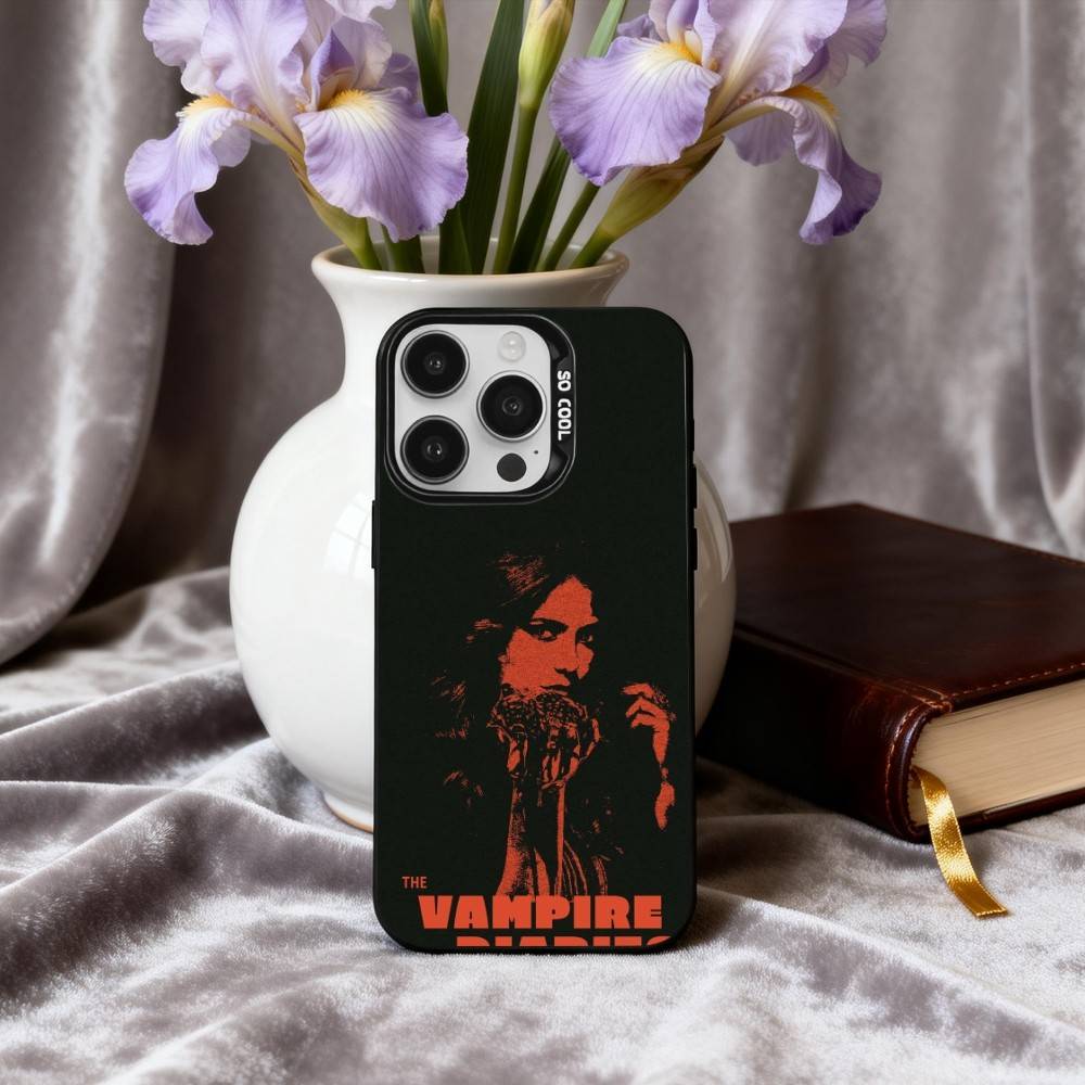 D-drama mysterious The Vampires D-Diaries Phone Case For iPhone17,16,15,14,13,12,11 Plus,Pro Max Black Candy Silver Plated Cover