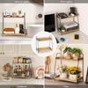 Counter Coffee Bar Organizer, Coffee Station Organizer for Countertop, Wooden Kitchen Counter Organizer