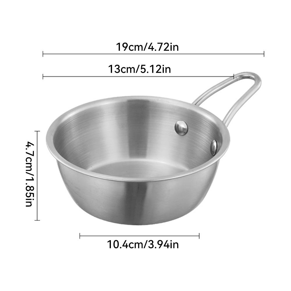

Миска для рисового вина в корейском стиле из нержавеющей стали, очень толстая, с ручкой, маленькая, корейская кухня, круглая, для приправы к барбекю