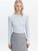 GRAYDATION Asymmetric Strap T-Blouse Light Blue
