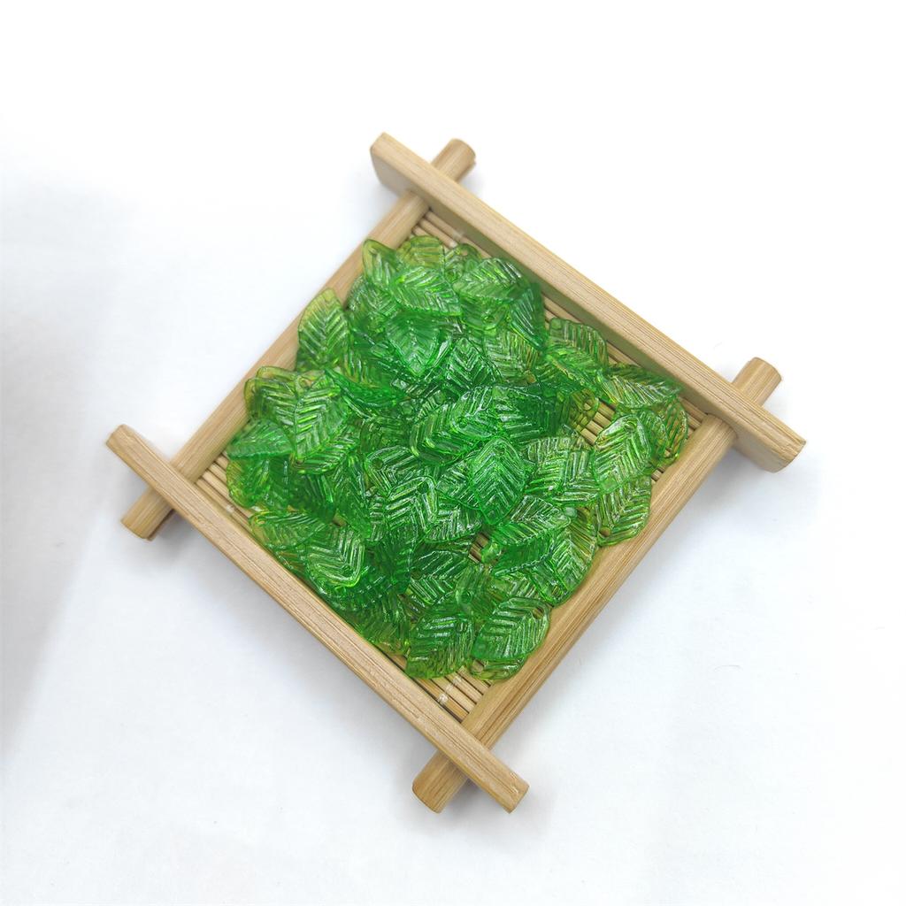 Home Party Supplies Leaf Materials Acrylic Jewelry Making Beads Pendant DIY Handmade Accessories 100Pcs Ornament Green Earring Fashion