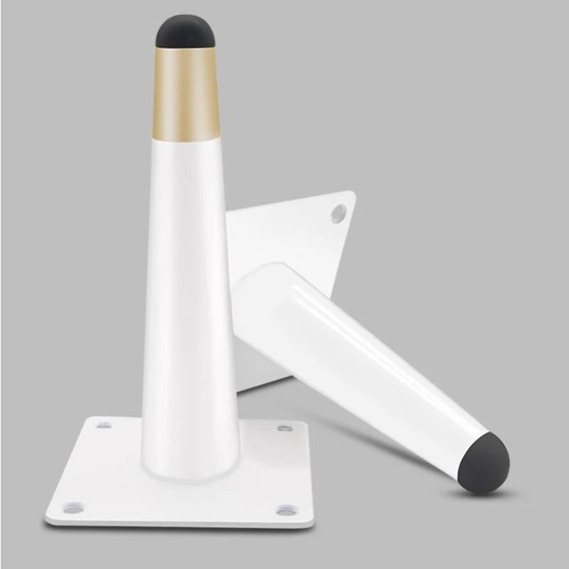 2Pcs Furniture Legs, White Metal Sofa Legs Modern Furniture Support Feet Replacement Leg for Couch Chair Ottoman Cabinet Table