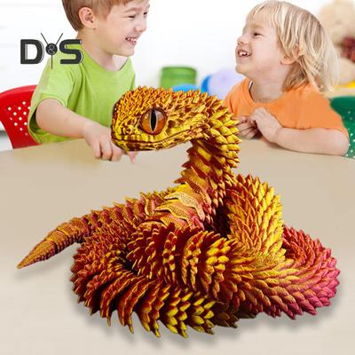 3D Printed Animals Articulated Simulated Snake Stress Relief Toys Realistic Flexible Snake Fidget Toy Tabletop Ornament for Kids Adults