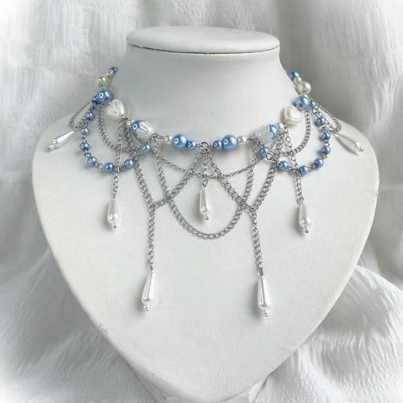 Imitation Pearl Necklace New Jewelry Light Luxury Niche High-end Accessories Pendant Women's Long Collarbone Chain