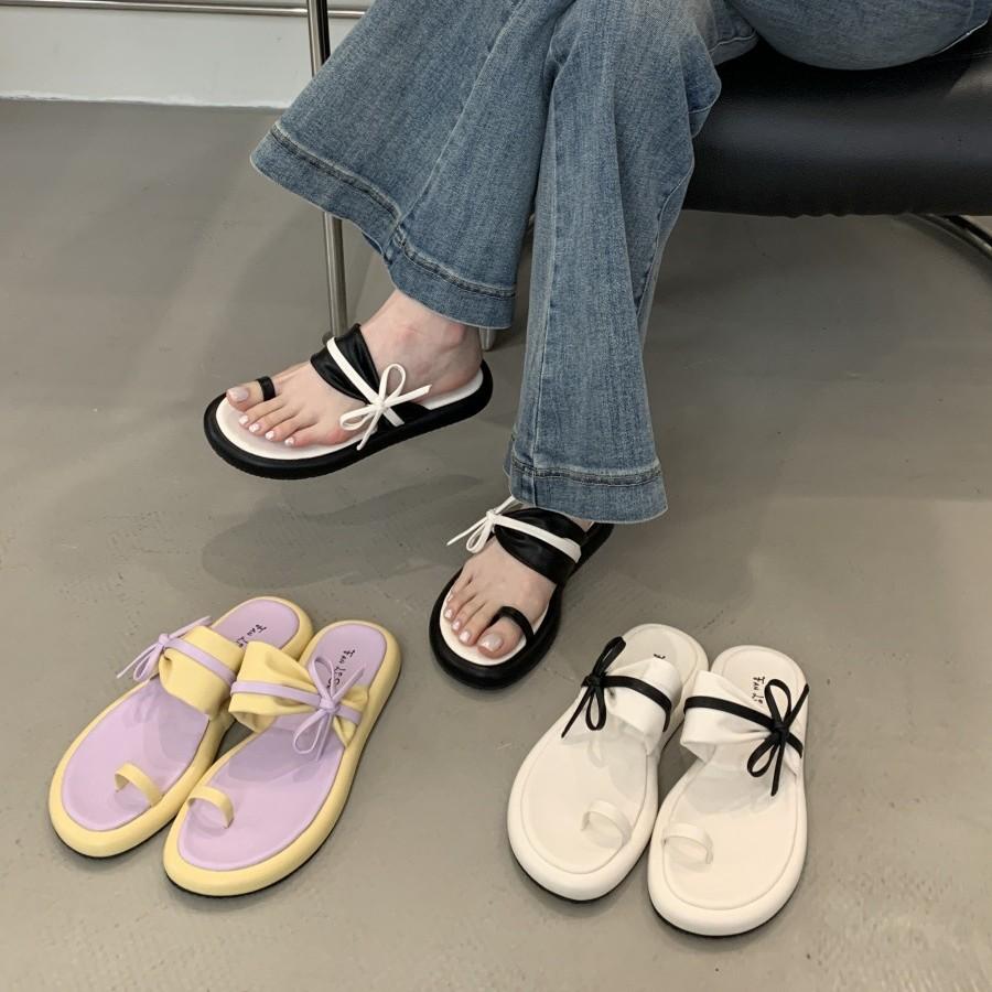 The Years Are Quiet! Fairy Wind 2025 Summer New Soft Bottom Flat Heel One Pedal Comfortable Slippers Woman