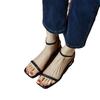 Summer Classic Daily Versatile Square Head Open Toe Middle Heel One Word With High Heel Sandals Women'S Summer Thick Heel