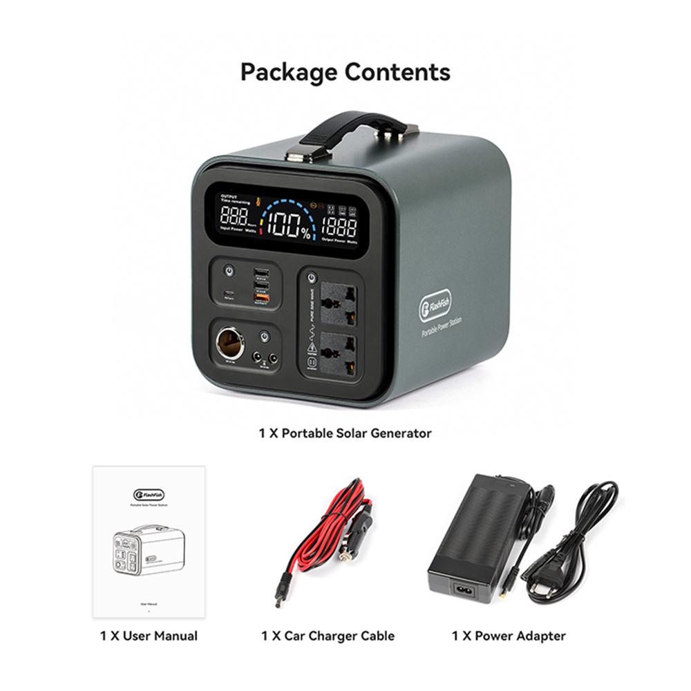 220V 230V Portable Power Station 550Wh Solar Generator 600W(Peak 1000W) 148800mAh AC Outdoor Socket RV/Van Camping Fishing Home