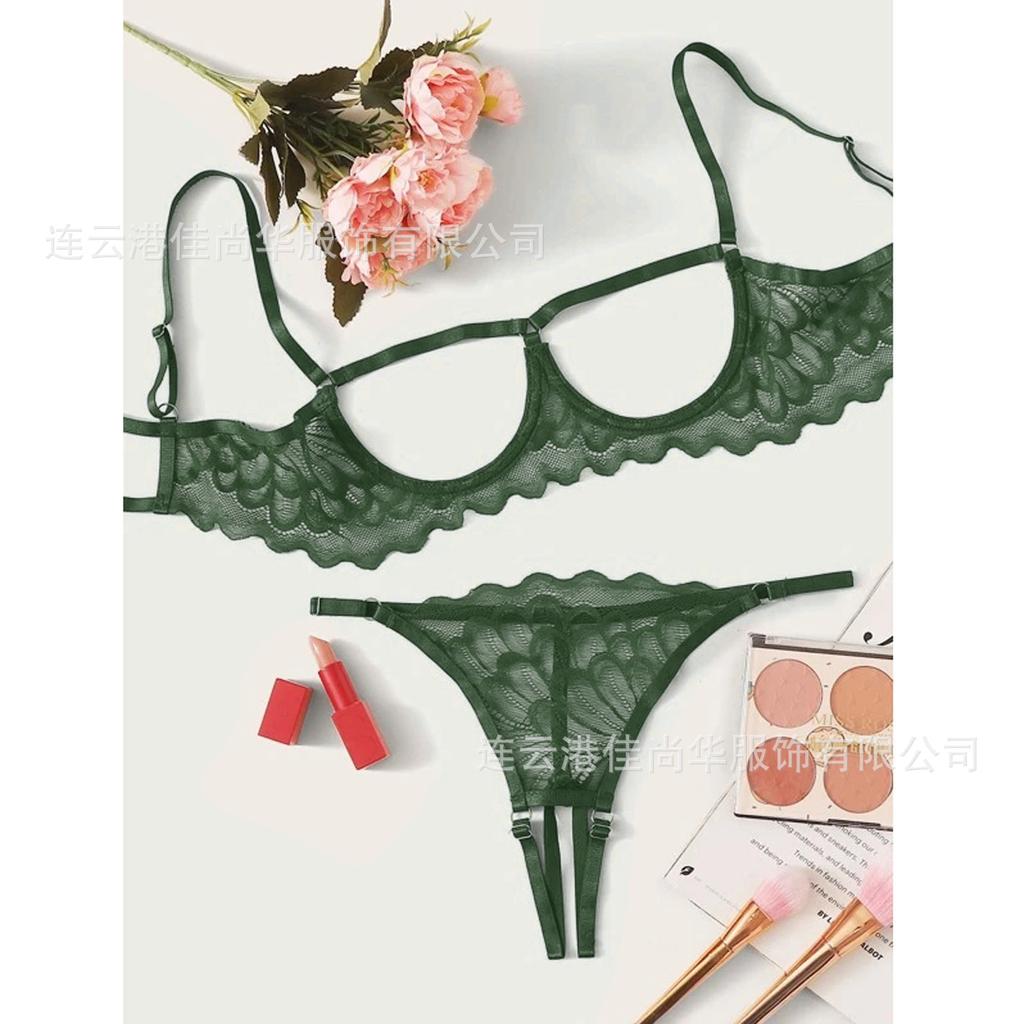 Sexy flirtare piacere sessuale desiderio puro Tuta in pizzo sottile europea e americana biancheria intima reggiseno traspirante mutandine francesi