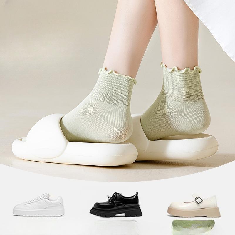 Women's Short Socks, Spring and Summer Thin Cotton Socks, Antibacterial, Breathable, Deodorizing, Versatile, Boneless Wooden Ear Postpartum Socks