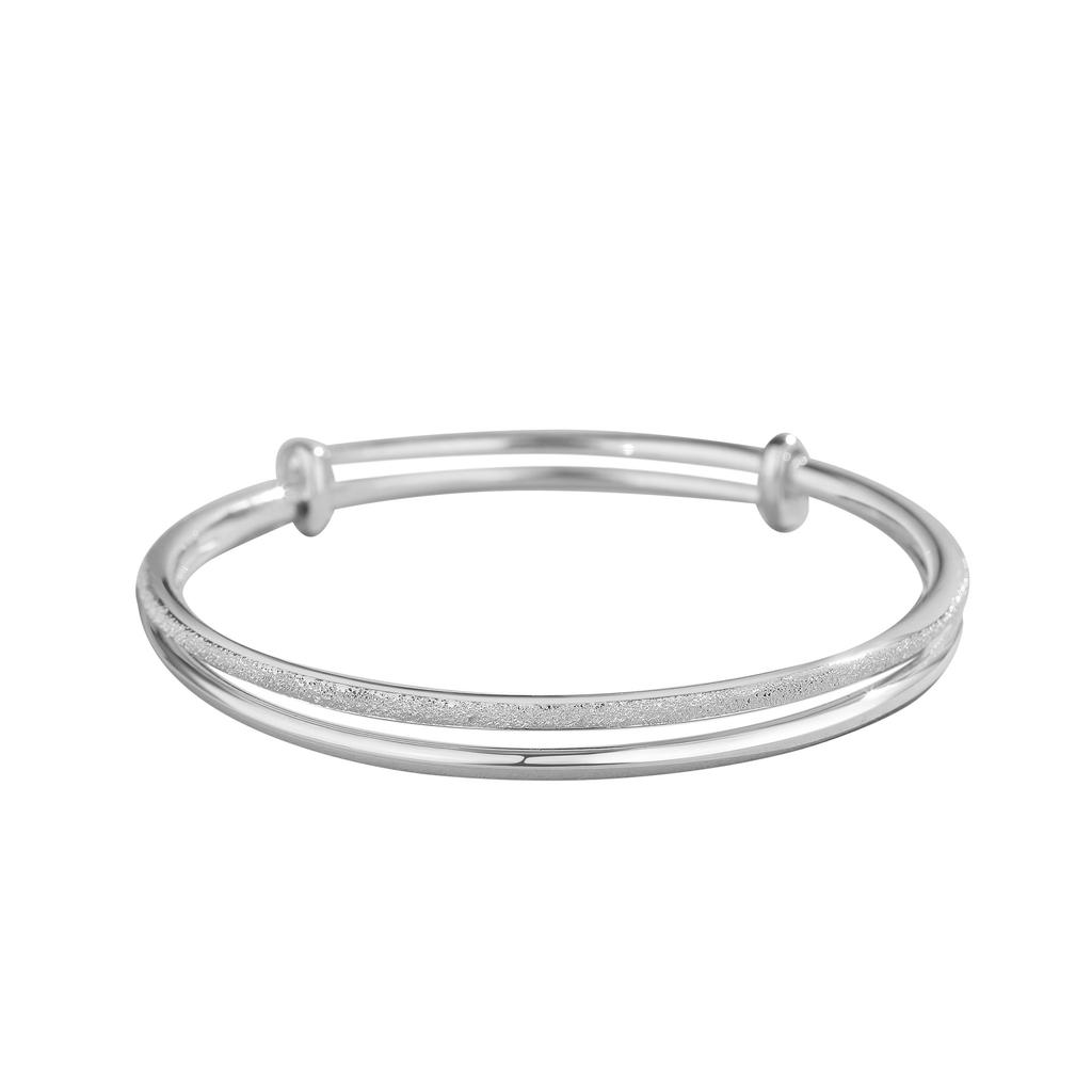 S999 Full Silver Shining Bracelet Women's Sterling Silver Fashionable Style Push-pull Bracelet Bracelet with Adjustable Bracelet