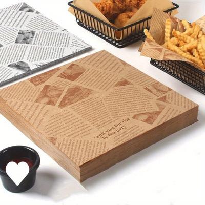 50/100 szt. Papier olejoodporny, podkładka pod papier, papier olejoodporny, frytki, burger, podkładka papierowa, talerz na przekąski, papier pochłaniający olej