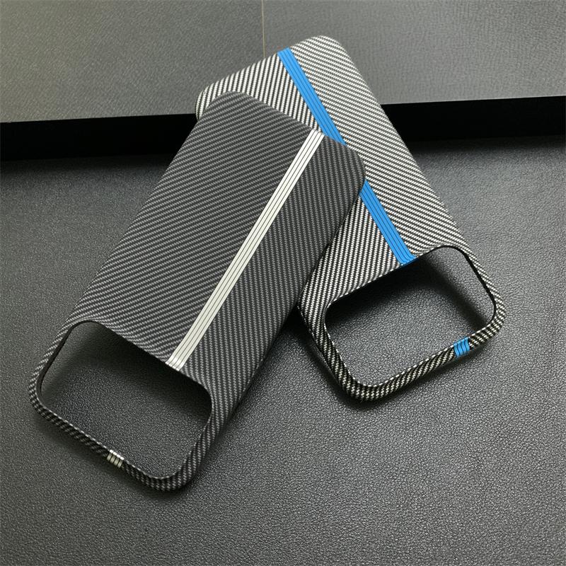 Contrast Clash Color Carbon Fiber Thin Matte Case for For Iphone 17 Pro Max 16 1 14 13 12 11 Stripe Pattern Shockproof Bumper Cover