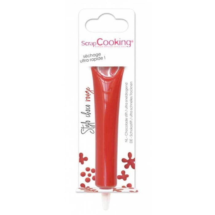 Stylos alimentaires au chocolat - SCRAP COOKING - Rouge - 25 g - Précis et pratique - 100% comestible