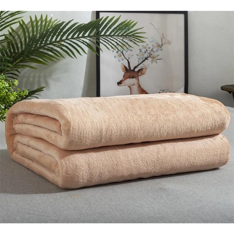 Flannel Blanket Summer Air Conditioning Throw Soft Fleece Office Nap Blanket Single Layer Double Sided Plush All Season Blanket