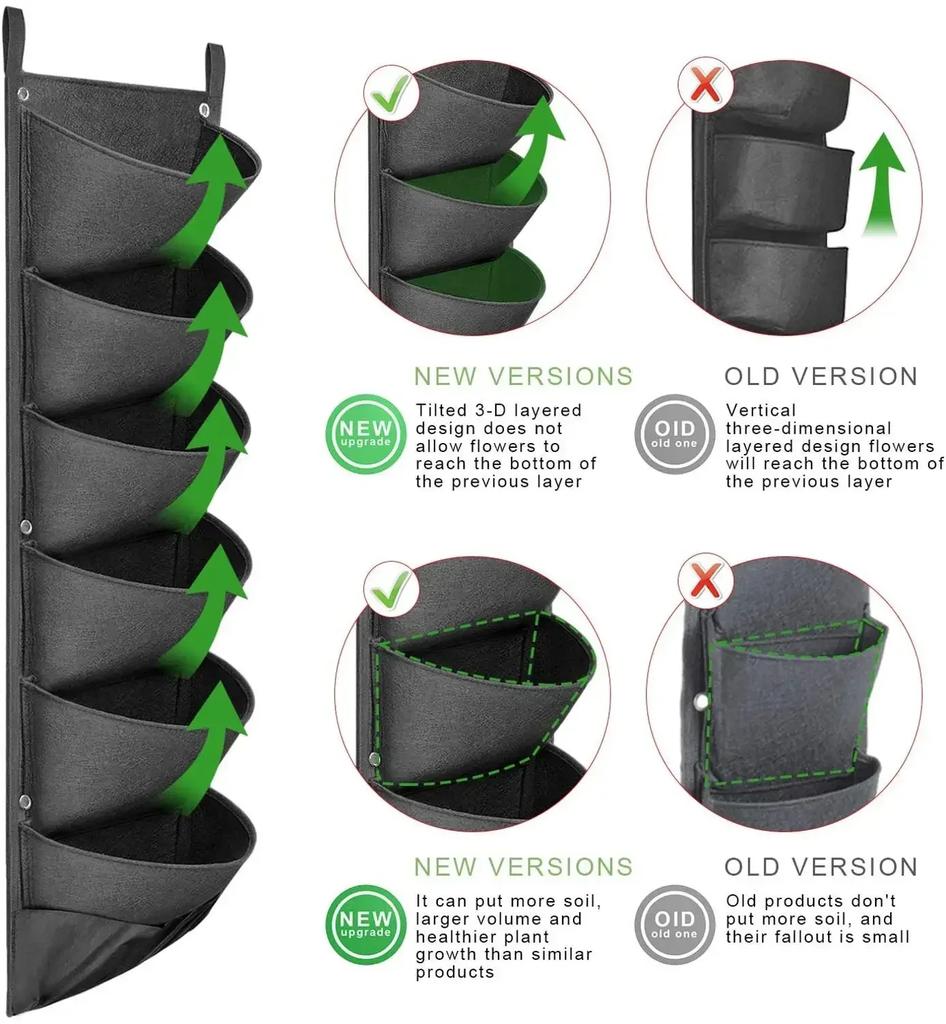 Vertical Felt Bag Planting Bag Greening Plant Wall Cultivation Bag Seedling Bag Plant Wall Hanging Bag