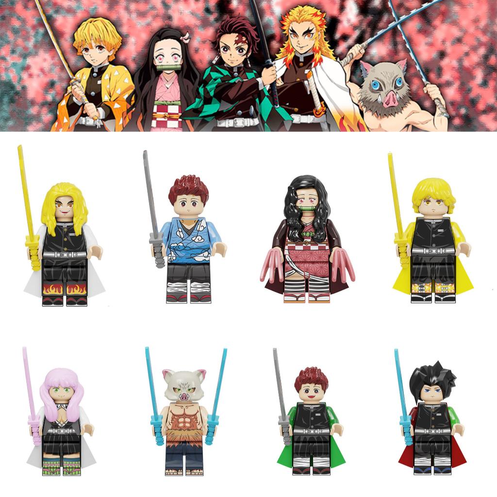 Demon Tanjiro Slayer Minifigures Nezuko Building Block Puzzle Toy Kids Gifts
