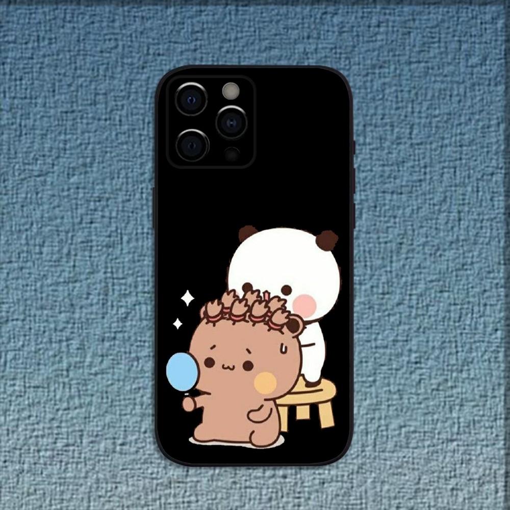 Cartoon Cute BuBu DuDu Phone Case For iPhone 16,15,14,13,12,11,Pro,X,XS,Max,XR,Plus,Mini Soft Black Cover