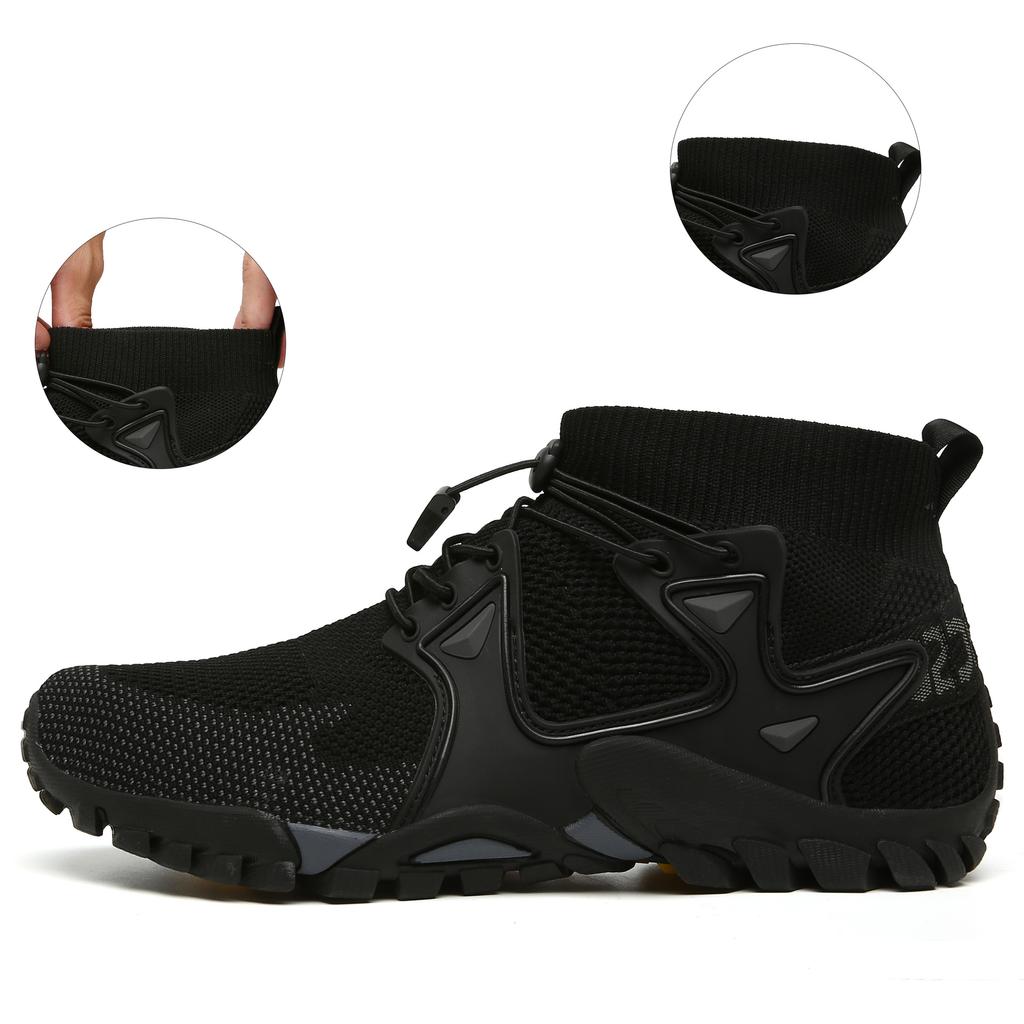 Slip-on Outdoor Sports On Foot Mountaineering Upstream Sneaker Plus Size Platform Mesh Surface Breathable Flyknit Shoes Men and Women