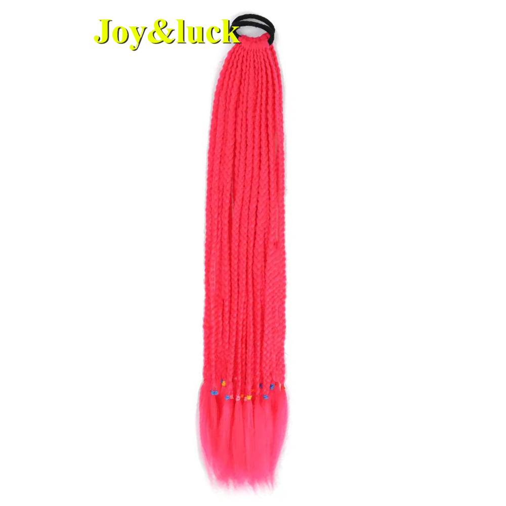 24 Zoll Ombre Yaki Straight Synthetische Haarverlängerungen Mädchen Farbe Geflochten Zopf Gummiband Box Braid