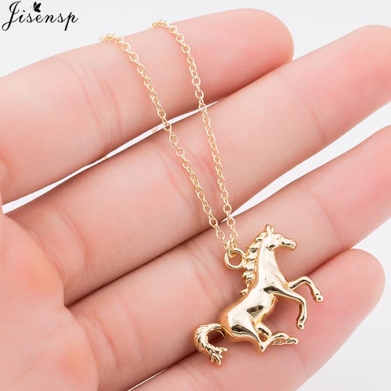Lucky Running Horse Pendant Necklace Women Jewelry Cute Animal Horseshoe Horse Necklaces Mother's Day Accessories