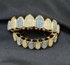 Blue & White Zircon Hip Hop Grillz for Halloween Costume - Micro-inlaid Zircon Tooth Jewelry