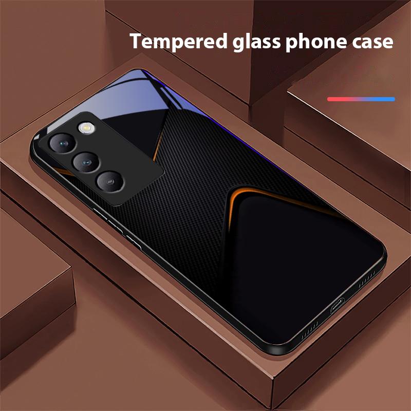 Simple And Large For Y72 33S 11 03 36 96 Lite 35 16 Iqoo 12 V40 SE 5G 29 40 21 30 X80 Pro Vivo Tempered Glass Phone Case Black
