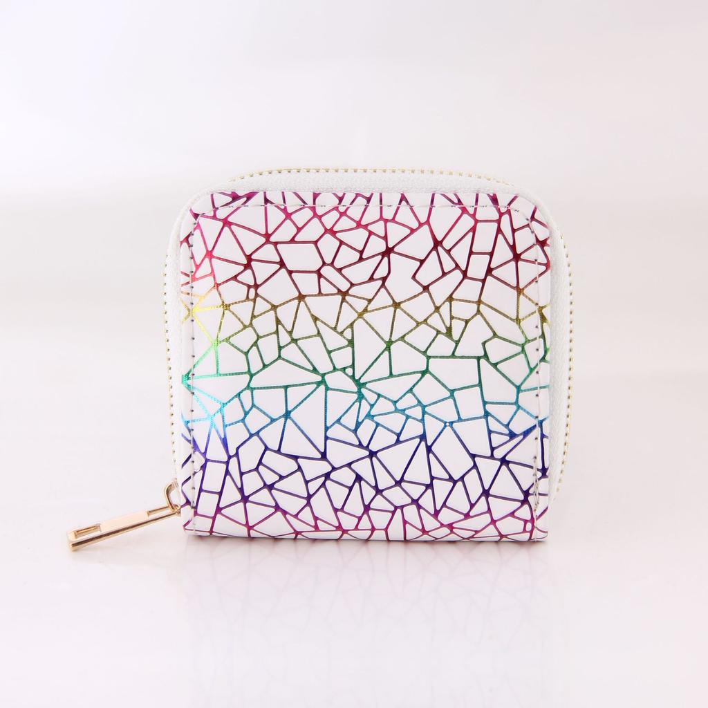 Graphics Colorful Laser Zipper Short Small Wallet Wallet