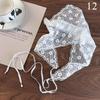 Retro Floral Lace Embroidered Triangle Headscarf Fashion Bandanas Neck Scarf White Woven Floral Hair Scarf Headband Neck Scarf