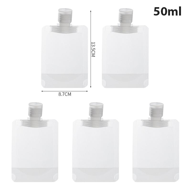5Pcs Portable Dispenser Bag For Cosmetic Lotion Shower Gel Shampoo Facial Cleanser Reusable Outdoor Travel Leakproof Packing Bag
