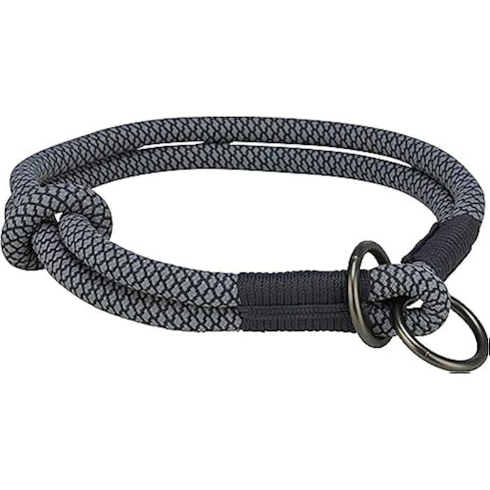 Collier Pour Chien - TRIXIE - Soft Half-Slip - Noir/Gris - 40 X 1 Cm - Confortable Et Pratique