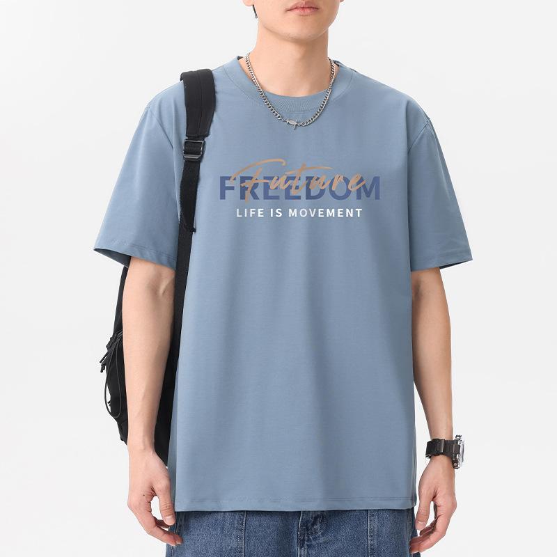 Multicolor Oversized Men's Short Sleeve T-Shirt 100% Cotton Man Streetwear Tee