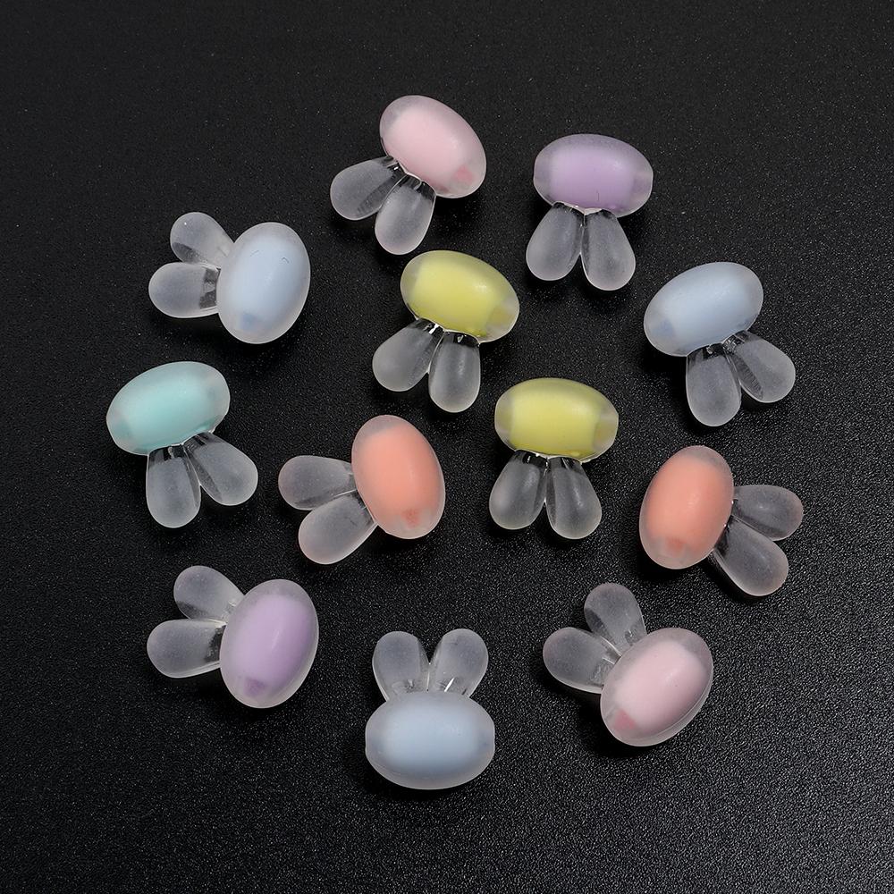 20-50pcs Rabbit Head Acrylic Beads Cute Candy Color  Loose Spacer Beads For DIY Jewelry Making Bracelet Necklace Phone Key Chain